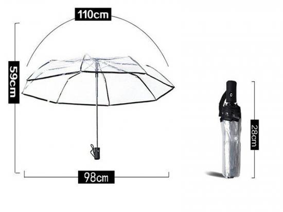 Compact Folding Transparent Clear Umbrella